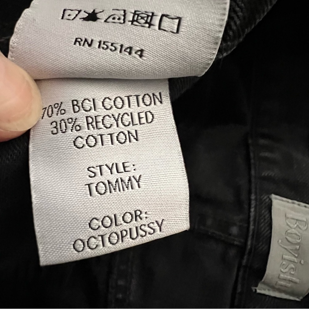 Boyish The Tommy High Waisted Crop Rigid Straight Jean / Octopussy Wash Charcoal - Picture 9 of 10